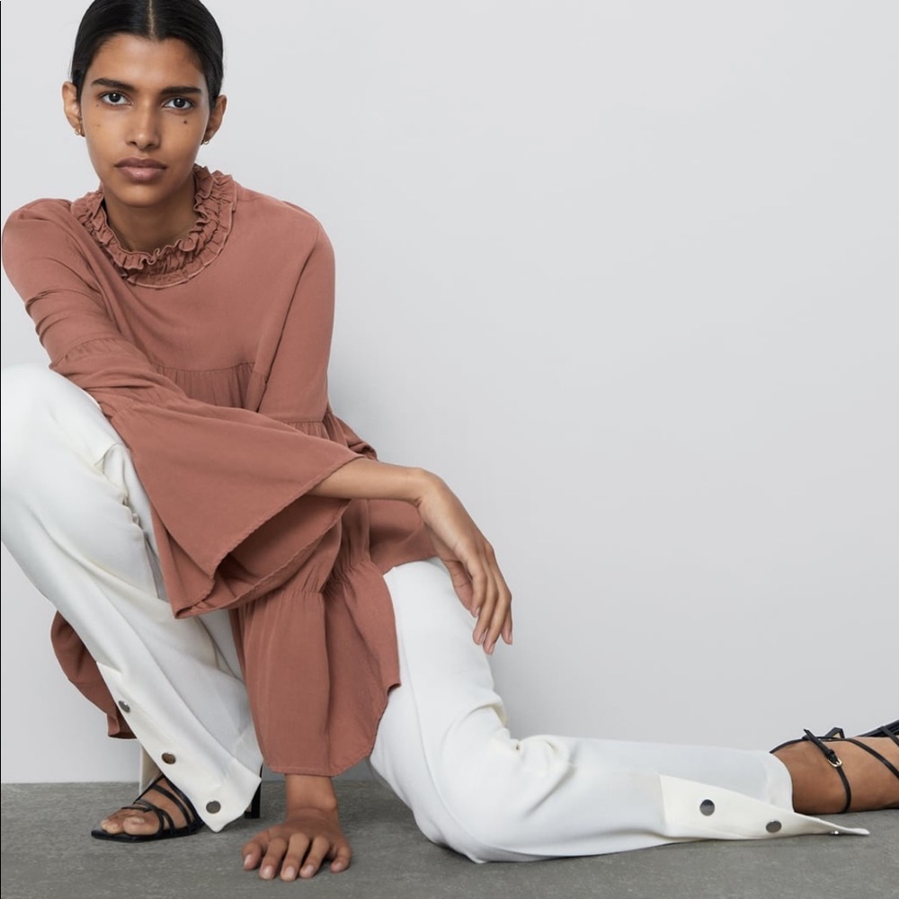 ZARA BNWT Mock Neck Blouse - Picture 5 of 6